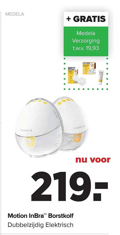 Motion InBra™ Borstkolf Dubbelzijdig Elektrisch + GRATIS Medela Verzorging t.w.v. 19,93