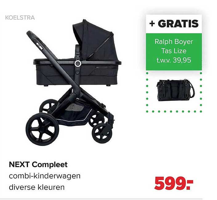 NEXT Compleet combi-kinderwagen diverse kleuren + GRATIS Ralph Boyer Tas Lize t.w.v. 39,95