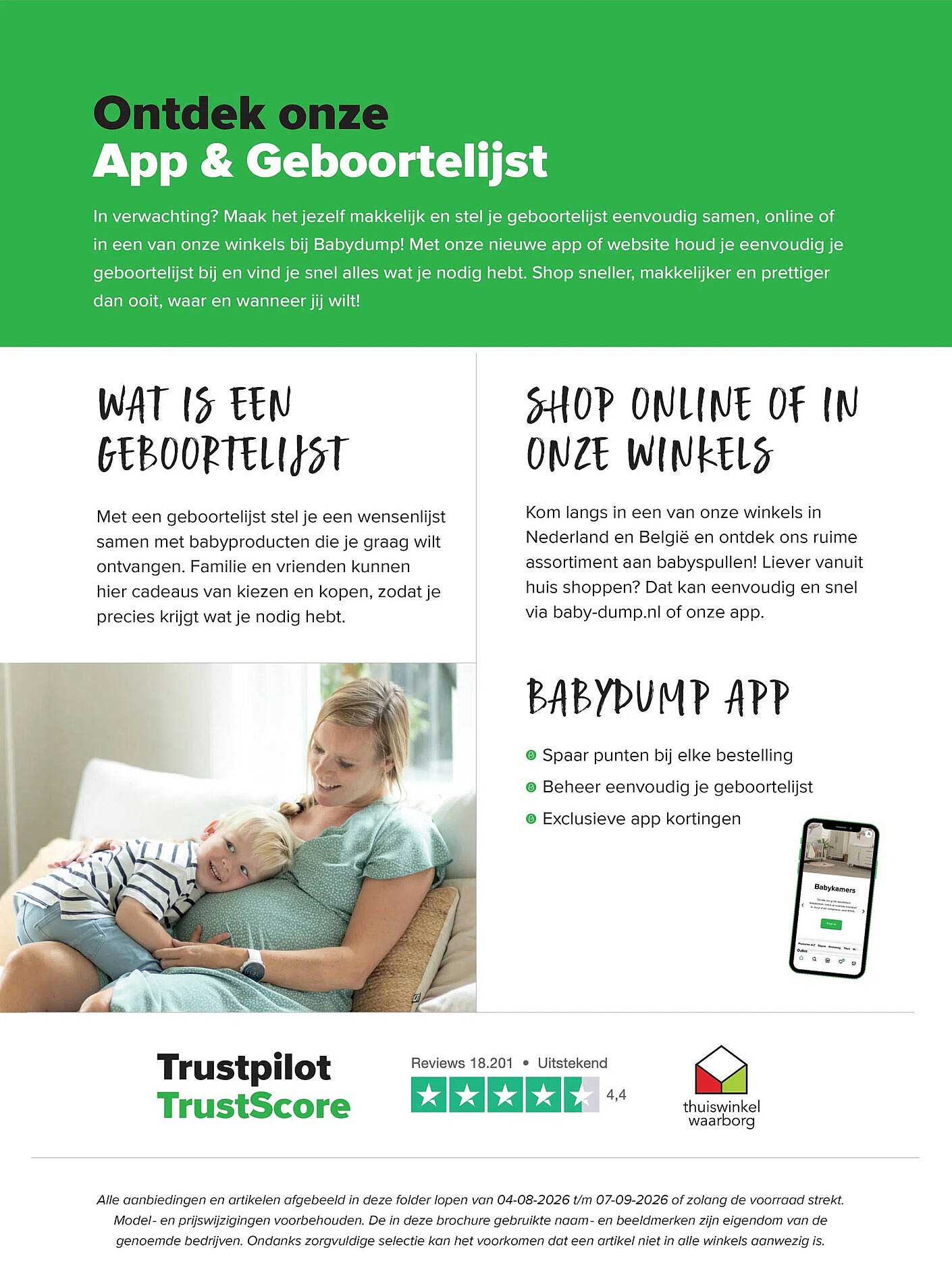 Ontdek onze App & Geboortelijst