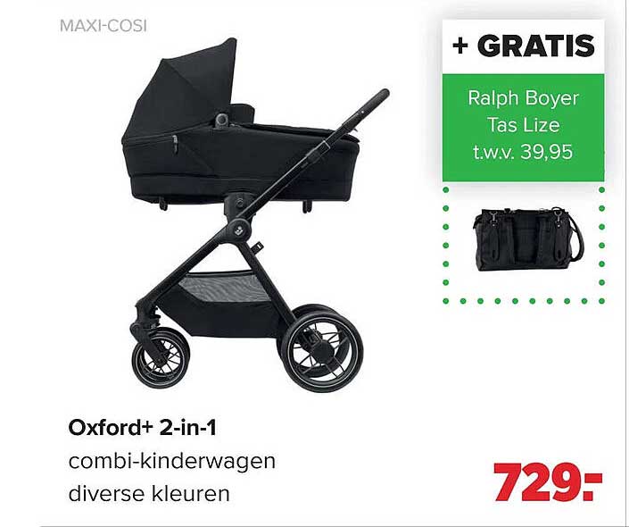 Oxford+ 2-in-1 combi-kinderwagen diverse kleuren + GRATIS Ralph Boyer Tas Lize t.w.v. 39,95