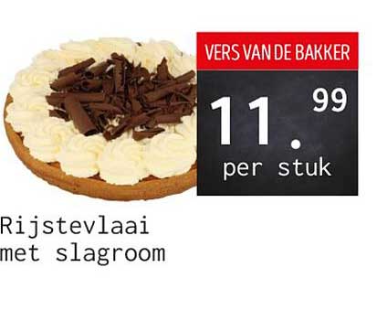 Rijstevlaai met slagroom