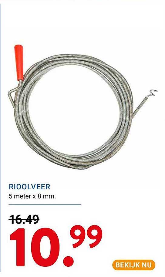 RIOOLVEER 5 meter x 8 mm.