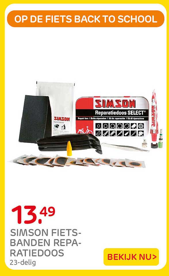 SIMSON FIETS-BANDEN REPARATIEDOOS 23-delig