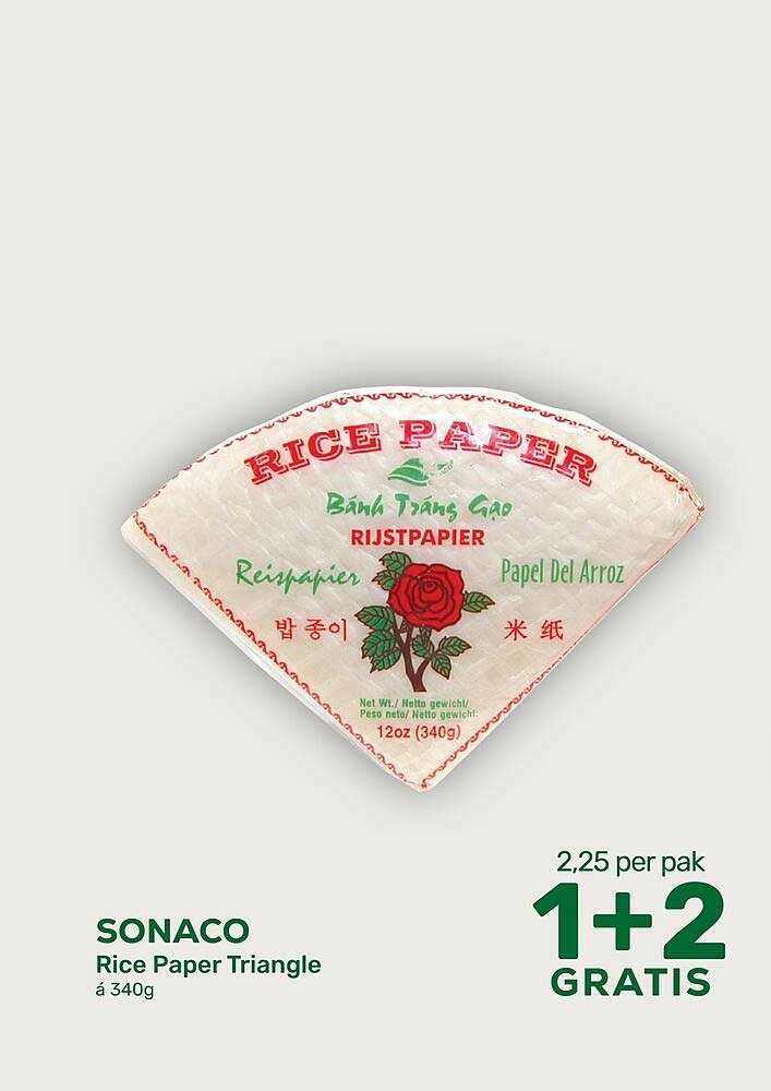 SONACO Rice Paper Triangle á 340g 1+2 GRATIS