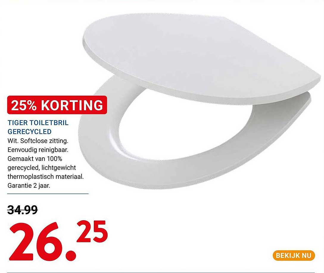 TIGER TOILETBRIL GERECYCLED 25% KORTING