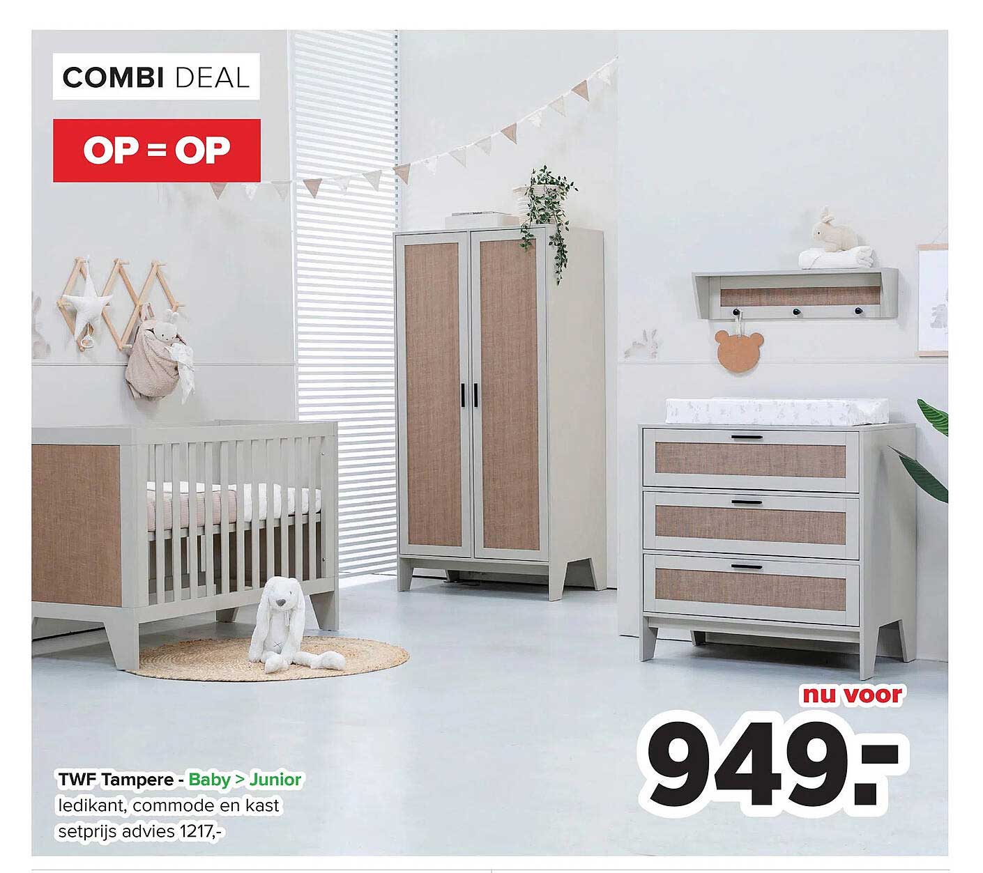 TWF Tampere - Baby > Junior ledikant, commode en kast setprijs advies 1217,-