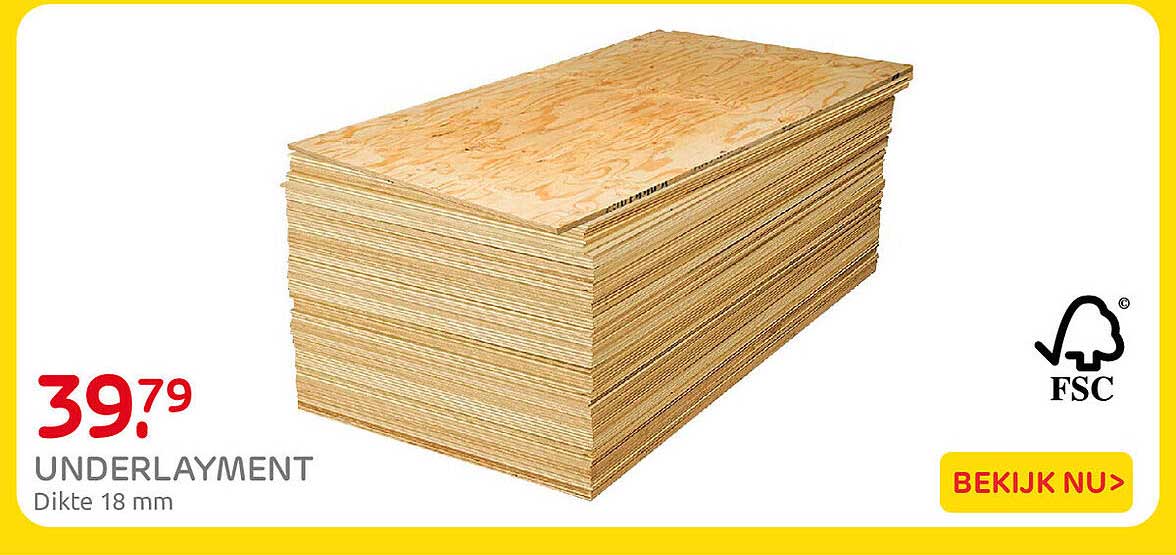 UNDERLAYMENT Dikte 18 mm