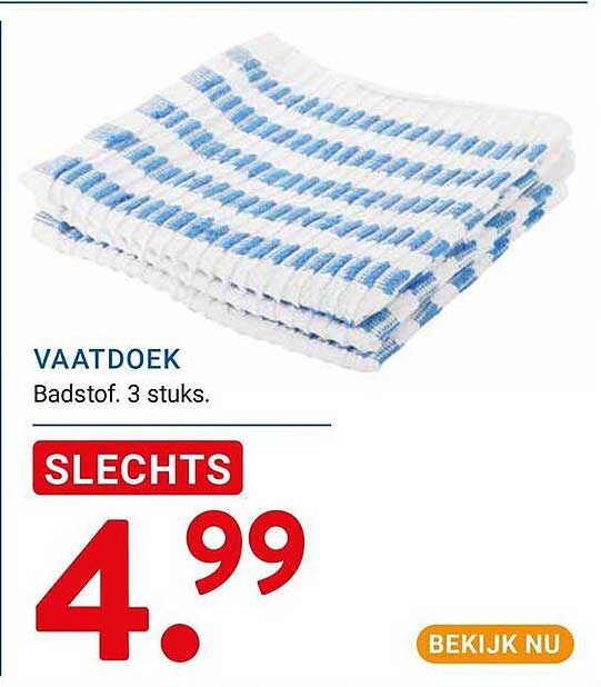 VAATDOEK Badstof. 3 stuks.