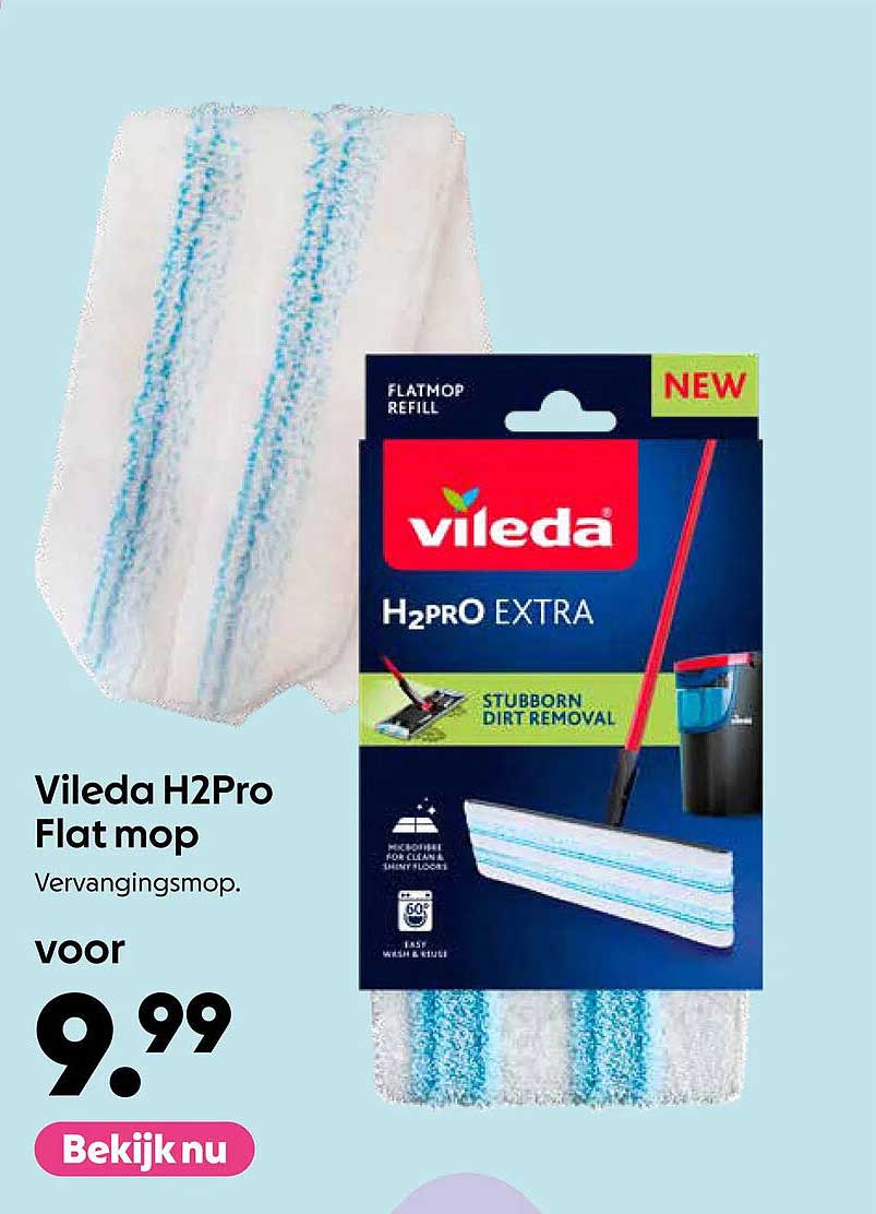 Vileda H2Pro Flat mop Vervangingsmop