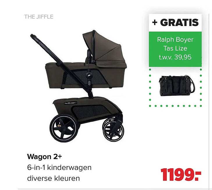 Wagon 2+ 6-in-1 kinderwagen diverse kleuren + GRATIS Ralph Boyer Tas Lize t.w.v. 39,95