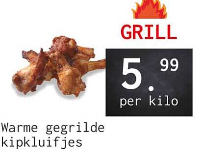 Warme gegrilde kipkluifjes