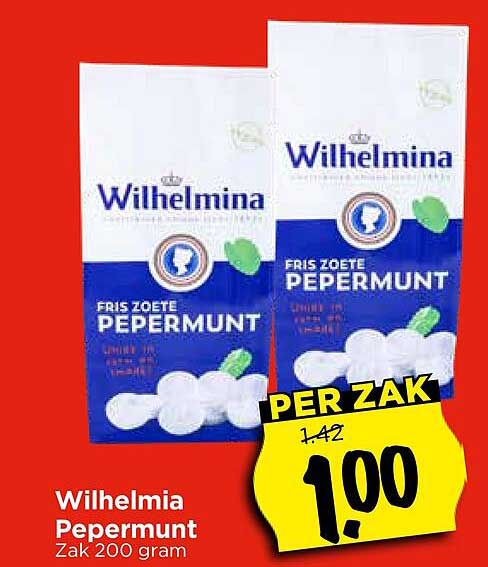 Pepermunt Rood Wilhelmina Pepermunt Aanbieding bij Vomar - FolderFeest.nl