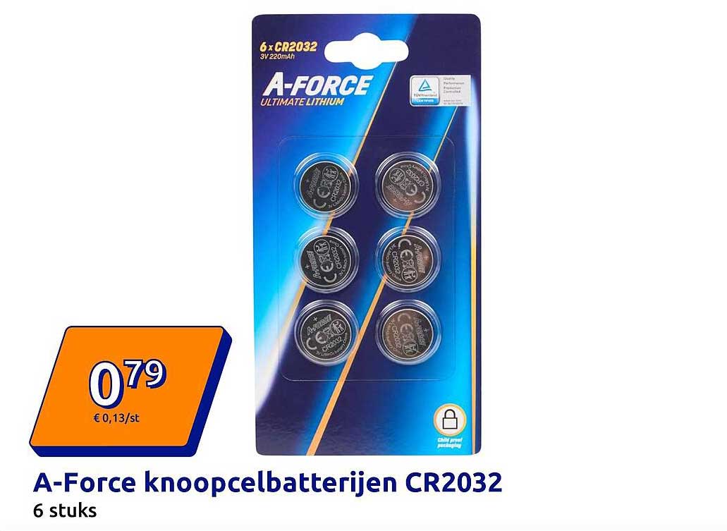 A-Force knoopcellbatterijen CR2032