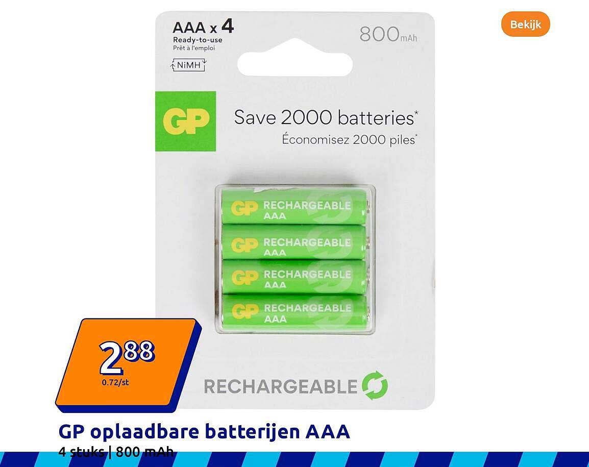 GP oplaadbare batterijen AAA