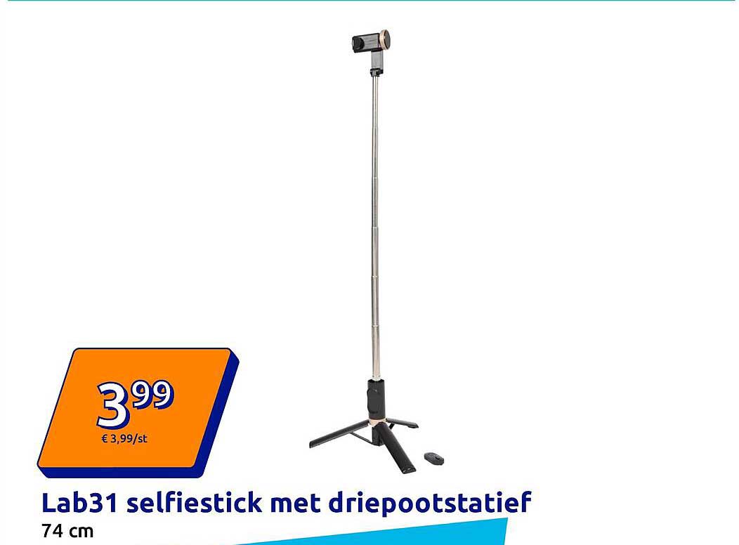 Lab31 selfiestick met driepootstatief