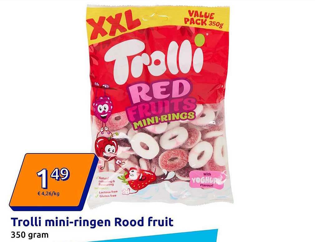 Trolli mini-ringen Rood fruit