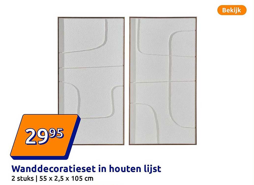 Wanddecoratieset in houten lijst