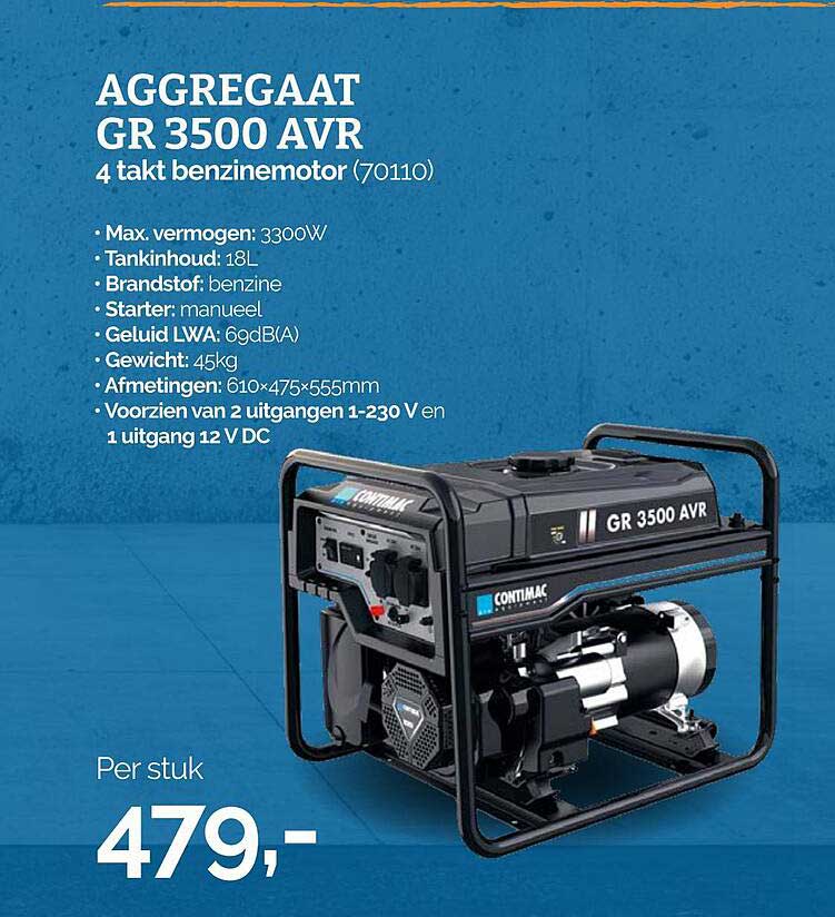 AGGREGAAT GR 3500 AVR 4 takt benzinemotor (70110)