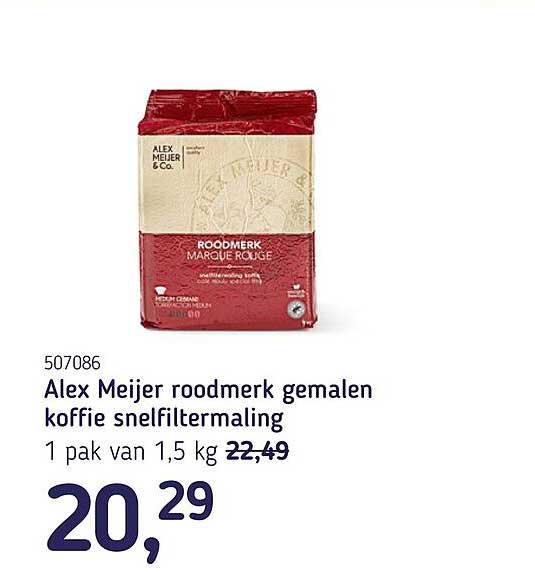 Alex Meijer roodmerk gemalen koffie snelfiltermaling
