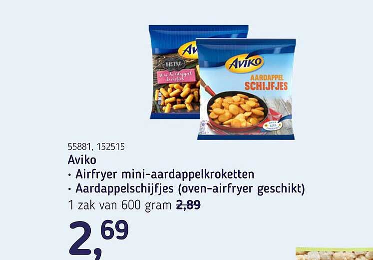 Aviko • Airfryer mini-aardappelkroketten • Aardappelschijfjes (oven-airfryer geschikt)