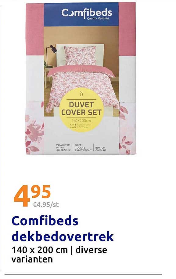 Comfibeds dekbedovertrek 140 x 200 cm | diverse varianten