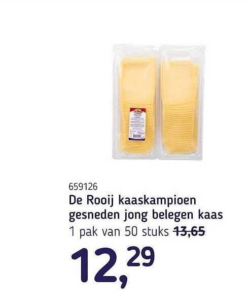 De Rooij kaaskampioen gesneden jong belegen kaas