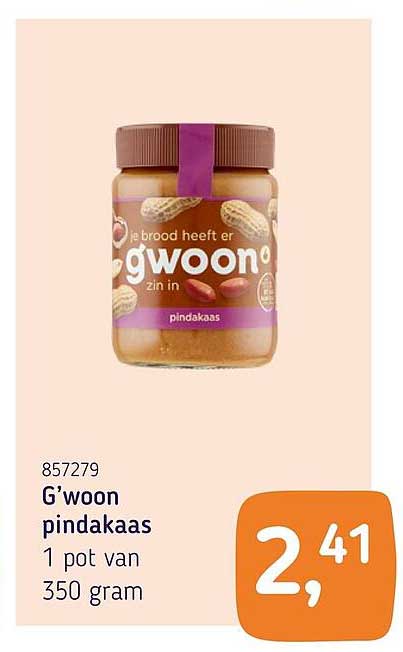 G'woon pindakaas 1 pot van 350 gram