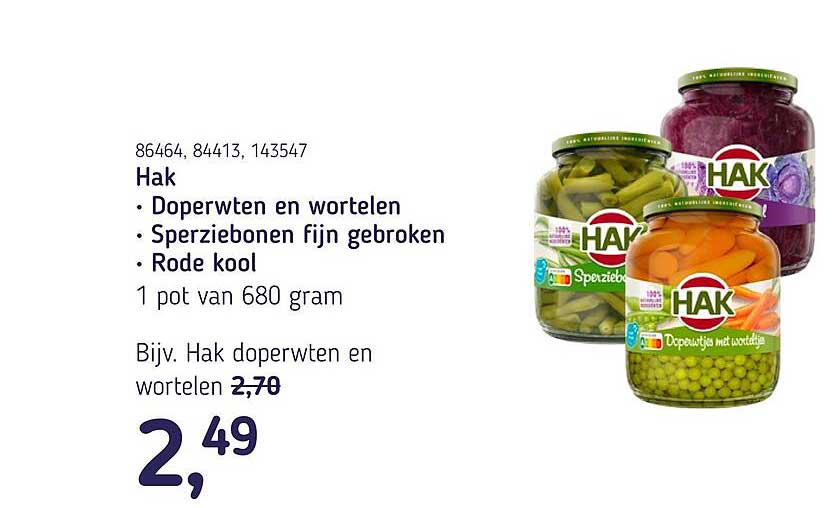 Hak Doperwten en wortelen