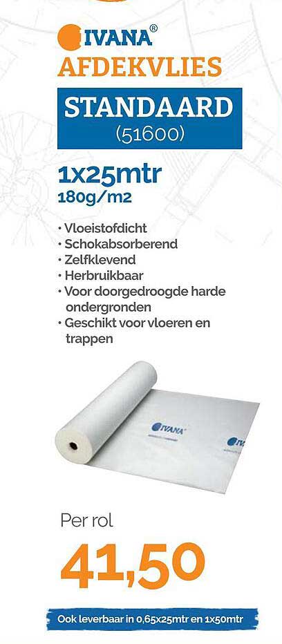 IVANA AFDEKVLIES STANDAARD (51600) 1X25mtr 180g/m2