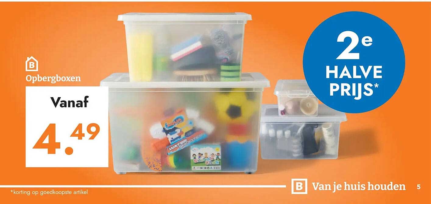 Opbergboxen 2e halve prijs