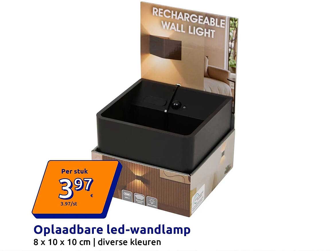 Oplaadbare led-wandlamp
