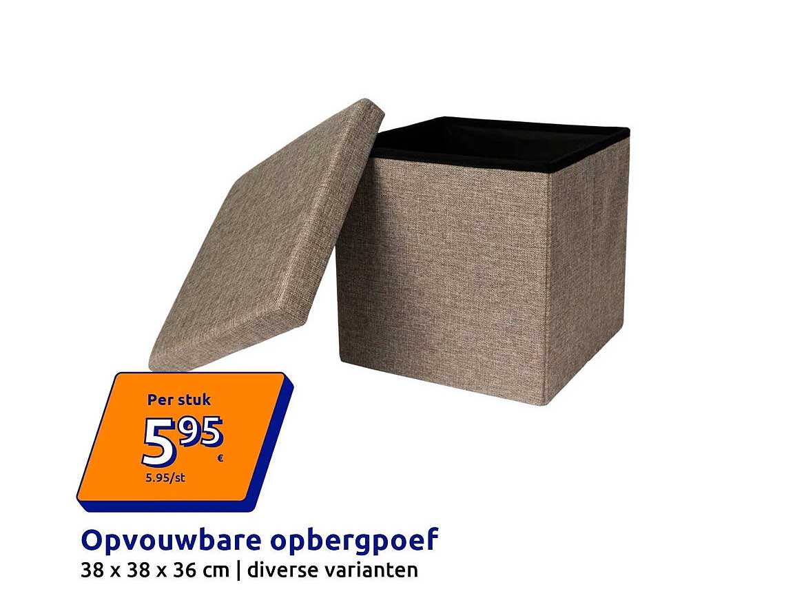 Opvouwbare opbergpoef