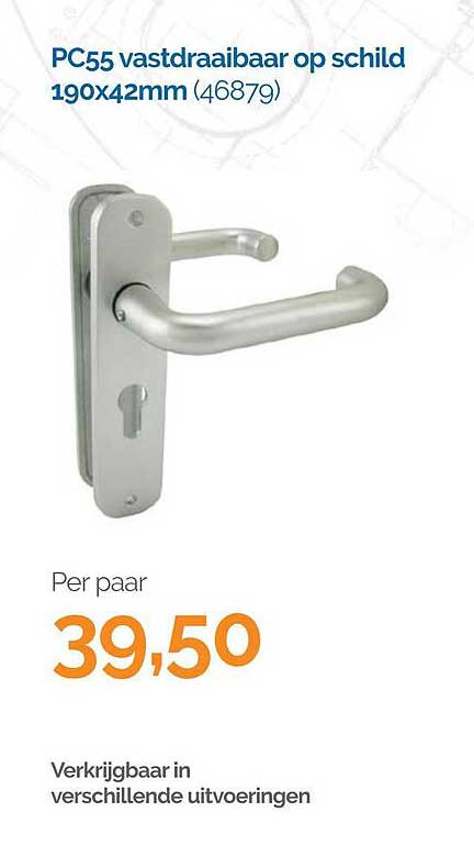 PC55 vastdraaibaar op schild 190x42mm (46879)