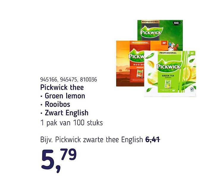 Pickwick thee Groen lemon Rooibos Zwart English 1 pak van 100 stuks