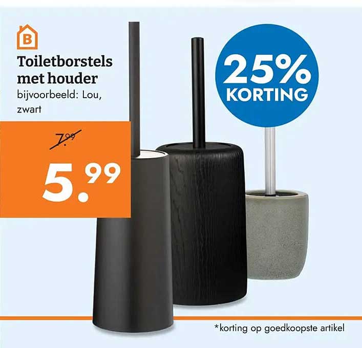Toiletborstels met houder bijvoorbeeld: Lou, zwart 25% KORTING