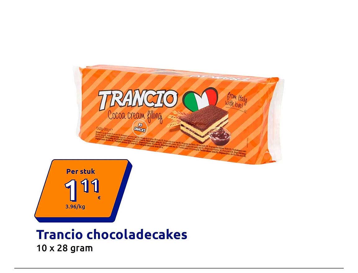 Trancio chocoladecakes 10 x 28 gram