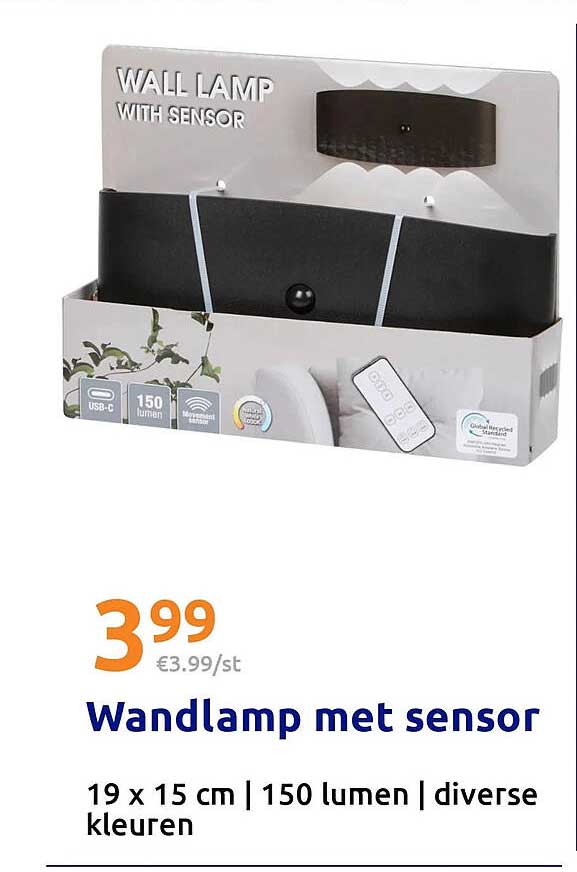 Wandlamp met sensor