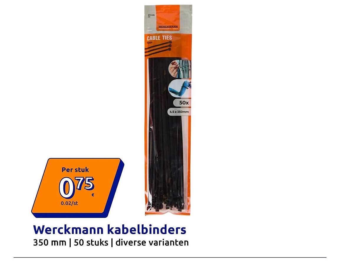 Werckmann kabelbinders 350 mm | 50 stuks | diverse varianten