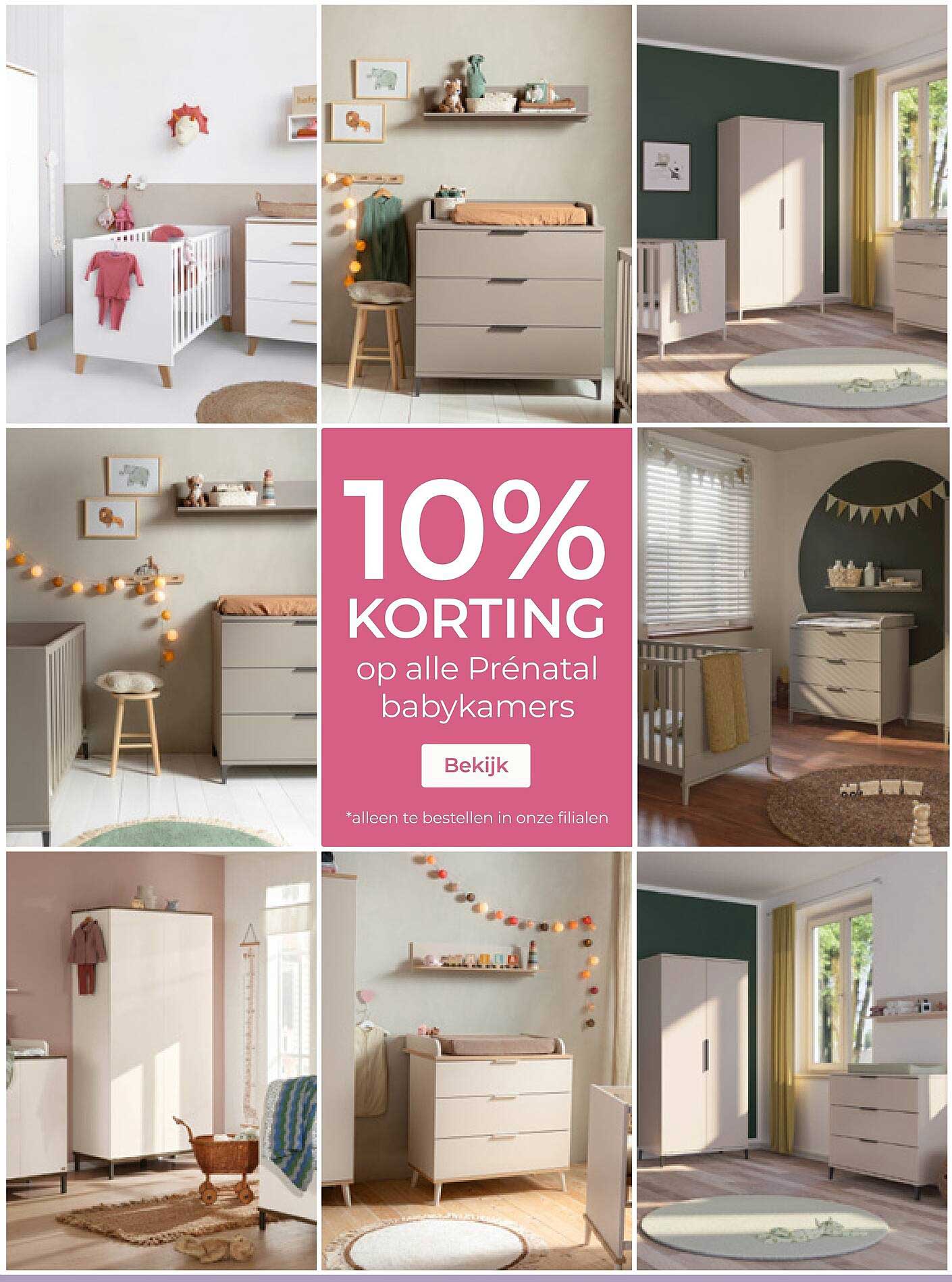 10% KORTING op alle Prénatal babykamers
