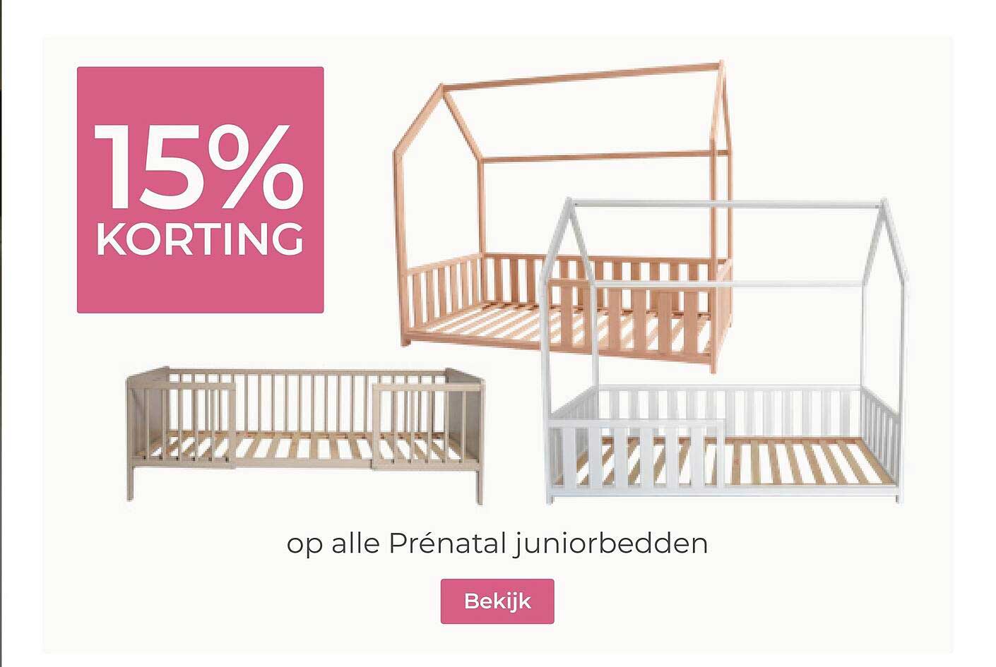 15% KORTING op alle Prénatal juniorbedden