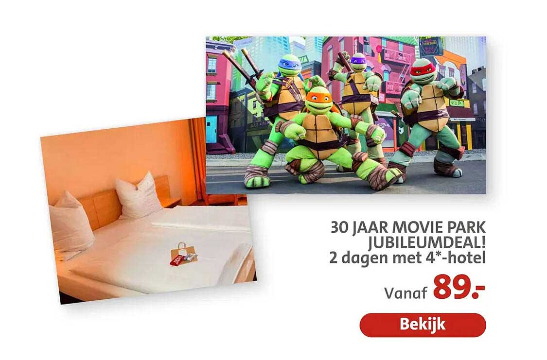 30 JAAR MOVIE PARK JUBILEUMDEAL! 2 dagen met 4*-hotel