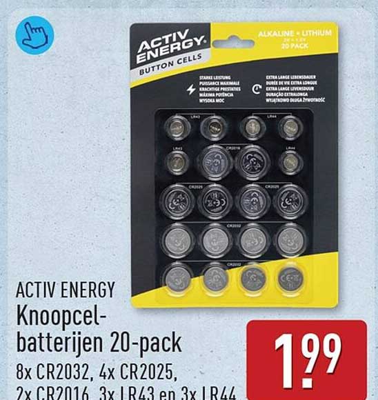 ACTIV ENERGY Knoopcel-batterijen 20-pack