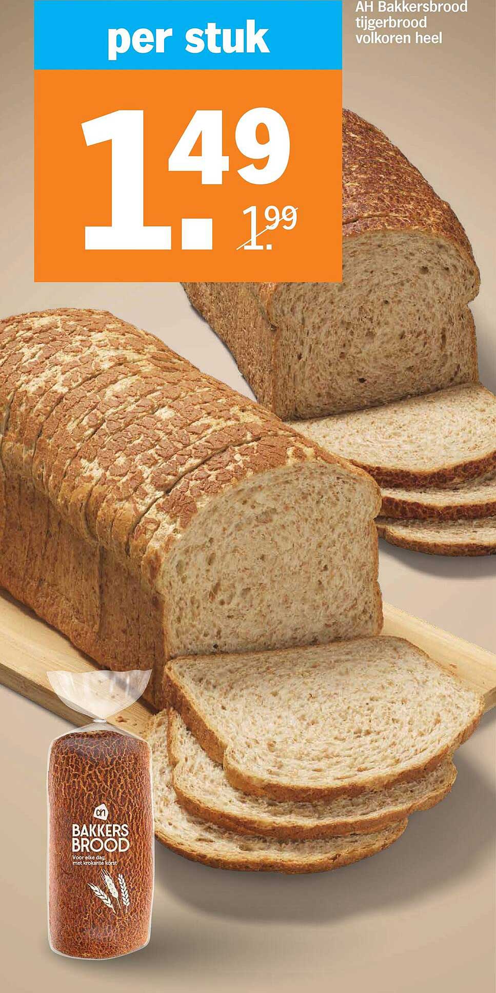 AH Bakkersbrood tijgerbrood volkoren heel