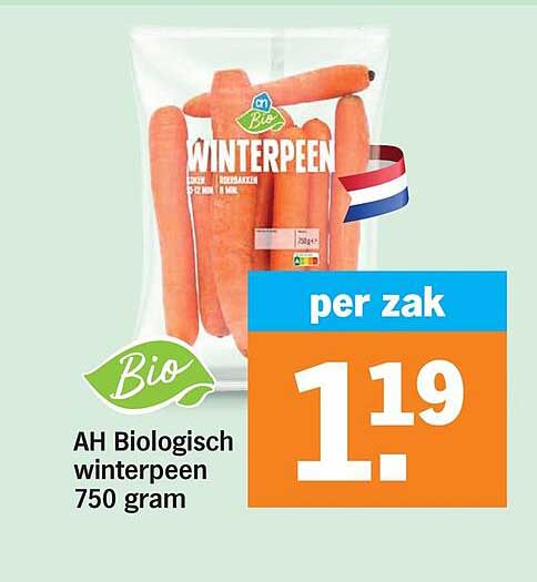 AH Biologisch winterpeen 750 gram