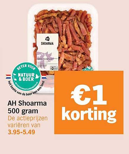 AH Shoarma 500 gram €1 korting