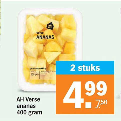 AH Verse ananas 400 gram 2 stuks