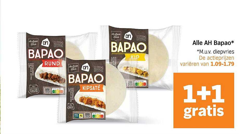 Alle AH Bapao* 1+1 gratis