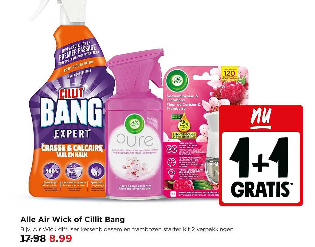 Alle Air Wick of Cillit Bang 1+1 GRATIS