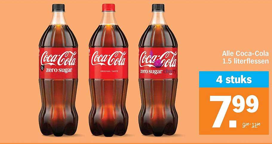 Alle Coca-Cola 1.5 literflessen