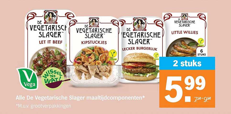 Alle De Vegetarische Slager maaltijdcomponenten*